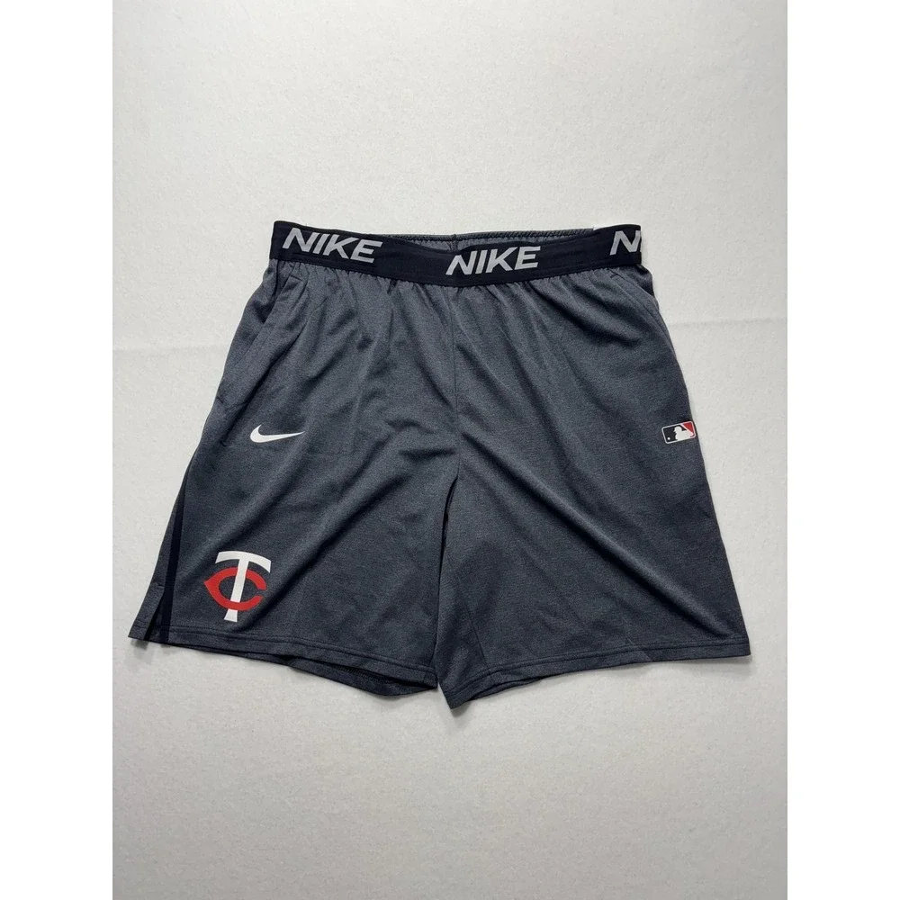 Minnesota Twins Shorts Mens XL Gray MLB Baseball Nike Dri Fit Authentic